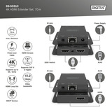 Digitus Set Extensor HDMI 4K, Alargador de HDMI negro