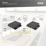 Digitus Set Extensor HDMI 4K, Alargador de HDMI negro