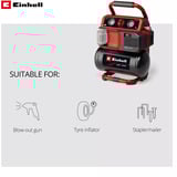 EINHELL Compresor a batería Power X-Change TE-AC 18/75 Li OF-Solo, 18Volt negro/Rojo