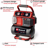 EINHELL TE-AC 18/75 Li OF-Solo, 4020410, Compresor negro/Rojo