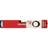 GEDORE Nivel de burbuja Red de aluminio, 30 cm, 2 burbujas, Nivel de agua rojo