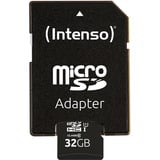 Intenso 3424480 memoria flash 32 GB MicroSD UHS-I Clase 10, Tarjeta de memoria negro, 32 GB, MicroSD, Clase 10, UHS-I, Class 1 (U1), Resistente a la temperatura, Resistente a golpes, Resistente al agua, A prueba de rayos X