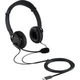 Kensington Auriculares USB-C clásicos con micrófono, Auriculares con micrófono negro, Alámbrico, Llamadas/Música, Auriculares, Negro