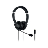 Kensington Auriculares USB-C clásicos con micrófono, Auriculares con micrófono negro, Alámbrico