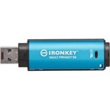 Kingston IronKey Vault Privacy 50 unidad flash USB 16 GB USB tipo A 3.2 Gen 1 (3.1 Gen 1) Azul, Lápiz USB celeste/Negro, 16 GB, USB tipo A, 3.2 Gen 1 (3.1 Gen 1), 250 MB/s, Tapa, Azul