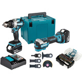 Makita Kit combinado de batería DLX2592JX1, 18 Voltios, Taladro/destornillador azul/Negro