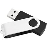 MediaRange USB 2.0 16 GB, Lápiz USB negro/Plateado