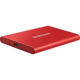 SAMSUNG Portable SSD T7 500 GB Rojo, Unidad de estado sólido rojo, 500 GB, USB Tipo C, 3.2 Gen 2 (3.1 Gen 2), 1050 MB/s, Protección mediante contraseña, Rojo