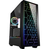 Sharkoon RGB LIT 100 Midi Tower Negro, Cajas de torre negro, Midi Tower, PC, Negro, ATX, micro ATX, Mini-ITX, Azul, Verde, Rojo, Ventiladores de la caja, Frente