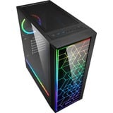 Sharkoon RGB LIT 100 Midi Tower Negro, Cajas de torre negro, Midi Tower, PC, Negro, ATX, micro ATX, Mini-ITX, Azul, Verde, Rojo, Ventiladores de la caja, Frente