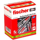 fischer DuoSeal 6x38 S PH TX A2, Pasador gris claro/Rojo
