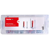 fischer Mini FixTainer DuoPower + Tornillos, Pasador gris claro/Rojo