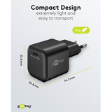 goobay Cargador rápido Nano USB-C PD GaN 45 W negro