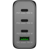 goobay Cargador rápido USB-C PD multipuerto 100 vatios negro