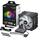 ASUS TUF Gaming TF120 ARGB Fan - Triple Fan Kit with ARGB Controller Carcasa del ordenador Refrigerador de aire 12 cm Negro, Ventilador negro/Transparente, Refrigerador de aire, 12 cm, 250 RPM, 1900 RPM, Negro