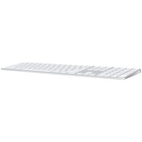 Apple Magic teclado USB + Bluetooth Inglés de EE. UU. Aluminio, Blanco plateado/blanco, Completo (100%), USB + Bluetooth, Aluminio, Blanco