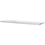 Apple Magic teclado USB + Bluetooth Inglés de EE. UU. Aluminio, Blanco plateado/blanco, Completo (100%), USB + Bluetooth, Aluminio, Blanco