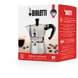 Bialetti Moka Express Cafetera italiana Aluminio, Negro, Cafetera espresso plateado, Cafetera italiana, Aluminio, Negro, Aluminio, 2 tazas, Moka Express, CE