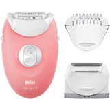 Braun Silk-épil 3 81683691 depiladora 20 pinzas Rosa, Blanco rosa/blanco, Rosa, Blanco, 20 pinzas, Back thigh, Bikini, Front thigh, Parte interior superior del brazo, Outer thigh, Outer upper arms, Alemania, 1 SensoFoil, Corriente alterna