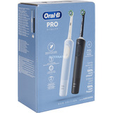 Braun Vitality Pro Duo Adulto Cepillo dental oscilante Negro, Azul, Blanco, Cepillo de dientes eléctrico negro/Azul, Adulto, Cepillo dental oscilante, Cuidados diarios, Sensible, Super sensitive, Negro, Azul, Blanco, 7800 movimientos por minuto, 4 x 30 s