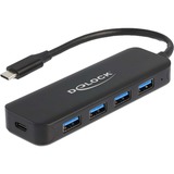 DeLOCK 64170 hub de interfaz USB 3.2 Gen 1 (3.1 Gen 1) Type-C 5000 Mbit/s Negro, Hub USB USB 3.2 Gen 1 (3.1 Gen 1) Type-C, USB 3.2 Gen 1 (3.1 Gen 1) Type-A, USB 3.2 Gen 1 (3.1 Gen 1) Type-C, 5000 Mbit/s, Negro, Metal, 85 W