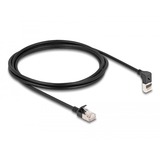 DeLOCK Cable de parche RJ-45 Cat.6a S/FTP, Slim 90° angular negro