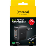 Intenso Intenso Power Adapter W100ACC GaN + C520C Cable, Cargador negro
