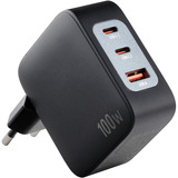 Intenso Intenso Power Adapter W100ACC GaN + C520C Cable, Cargador negro