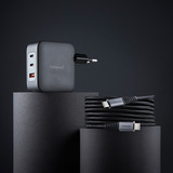 Intenso Intenso Power Adapter W100ACC GaN + C520C Cable, Cargador negro
