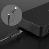 Lindy Estación de acoplamiento híbrida para portátil USB Tipo C y Tipo A negro