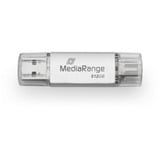 MediaRange Memoria USB combo 512 GB, Lápiz USB plateado/Transparente