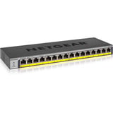 Netgear GS116PP No administrado Gigabit Ethernet (10/100/1000) Energía sobre Ethernet (PoE) Negro, Interruptor/Conmutador No administrado, Gigabit Ethernet (10/100/1000), Energía sobre Ethernet (PoE), Montaje en rack