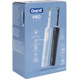 Procter & Gamble Vitality Pro Duo Adulto Cepillo dental oscilante Negro, Azul, Blanco, Cepillo de dientes eléctrico negro/Azul, Adulto, Cepillo dental oscilante, Cuidados diarios, Sensible, Super sensitive, Negro, Azul, Blanco, 7800 movimientos por minuto, 4 x 30 s
