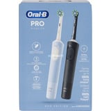 Procter & Gamble Vitality Pro Duo Adulto Cepillo dental oscilante Negro, Azul, Blanco, Cepillo de dientes eléctrico negro/Azul, Adulto, Cepillo dental oscilante, Cuidados diarios, Sensible, Super sensitive, Negro, Azul, Blanco, 7800 movimientos por minuto, 4 x 30 s