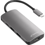 Sharkoon USB 3.0 Type C Multiport Adapter USB 3.2 Gen 1 (3.1 Gen 1) Type-C 5000 Mbit/s Gris, Estación de acoplamiento gris oscuro, USB 3.2 Gen 1 (3.1 Gen 1) Type-C, HDMI, USB 3.2 Gen 1 (3.1 Gen 1) Type-A, USB 3.2 Gen 1 (3.1 Gen 1) Type-C, USB 3.2 Gen 1 (3.1 Gen 1), MMC, SD, 5000 Mbit/s, Gris