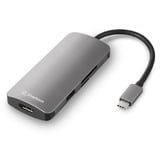 Sharkoon USB 3.0 Type C Multiport Adapter USB 3.2 Gen 1 (3.1 Gen 1) Type-C 5000 Mbit/s Gris, Estación de acoplamiento gris oscuro, USB 3.2 Gen 1 (3.1 Gen 1) Type-C, HDMI, USB 3.2 Gen 1 (3.1 Gen 1) Type-A, USB 3.2 Gen 1 (3.1 Gen 1) Type-C, USB 3.2 Gen 1 (3.1 Gen 1), MMC, SD, 5000 Mbit/s, Gris