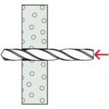 fischer Taco metálico para cavidades HM 6x65 S, Pasador plateado