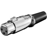 goobay 11959 conector XLR (3-pin) Negro, Metálico, Embrague negro, XLR (3-pin), Negro, Metálico, Hembra, Derecho, Oro, 1,83 cm