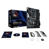 ASRock B550 PG Riptide AMD B550 Zócalo AM4 ATX, Placa base gris oscuro, AMD, Zócalo AM4, AMD Ryzen™ 3, AMD Ryzen™ 5, AMD Ryzen™ 7, 3rd Generation AMD Ryzen™ 9, AMD Ryzen 9 5th Gen, DDR4-SDRAM, 128 GB, DIMM