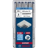 Bosch Expert Broca para martillo SDS plus-7X, Taladro Martillo perforador, Hammer drill bit, 5 mm, 115 mm, Concreto, Piedra, 5 cm