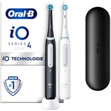 Braun iO Series 4 Duo Adulto Cepillo dental vibratorio Negro, Blanco, Cepillo de dientes eléctrico negro/blanco, Adulto, Cepillo dental vibratorio, Cuidados diarios, Sensible, Super sensitive, Blanqueador, Negro, Blanco, 2 min, Alrededor