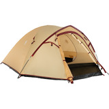 Coleman Darwin 4 Plus Summer, Tienda de campaña beige/Rojo oscuro