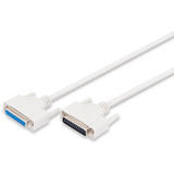 Digitus Cable de extensión para transferencia de datos serial, D-Sub25 (conector) > D-Sub25 (enchufe), Cable alargador beige