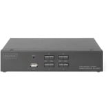 Digitus Conmutador KVM, 4 puertos, pantalla simple, 4K, HDMI®, Switch KVM negro, 4 puertos, pantalla simple, 4K, HDMI®, 3840 x 2160 Pixeles, 4K Ultra HD, Negro