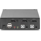 Digitus KVM Switch DisplayPort 2x1, Switch KVM negro