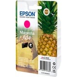 Epson 604 cartucho de tinta 1 pieza(s) Compatible Rendimiento estándar Magenta Rendimiento estándar, Magenta, 2,4 ml, 1 pieza(s), 604 páginas, Pack individual