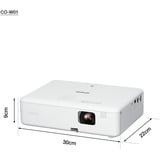 Epson CO-W01 3000 lúmenes ANSI 3LCD WXGA (1200x800) Negro, Blanco, Proyector LCD blanco, 3000 lúmenes ANSI, 3LCD, WXGA (1200x800), 16:10, 635 - 9601,2 mm (25 - 378"), 0,9 - 10,4 m
