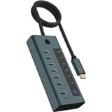 ICY BOX IB-HUB1457-C31 USB 3.2 Gen 1 (3.1 Gen 1) Type-C 10000 Mbit/s Azul, Gris, Hub USB USB 3.2 Gen 1 (3.1 Gen 1) Type-C, USB 3.2 Gen 2 (3.1 Gen 2) Type-C, USB Tipo C, 10000 Mbit/s, Azul, Gris, Aluminio, 20 W