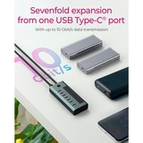 ICY BOX IB-HUB1457-C31 USB 3.2 Gen 1 (3.1 Gen 1) Type-C 10000 Mbit/s Azul, Gris, Hub USB USB 3.2 Gen 1 (3.1 Gen 1) Type-C, USB 3.2 Gen 2 (3.1 Gen 2) Type-C, USB Tipo C, 10000 Mbit/s, Azul, Gris, Aluminio, 20 W