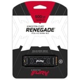 Kingston FURY FURY Renegade M.2 500 GB PCI Express 4.0 3D TLC NVMe, Unidad de estado sólido negro, 500 GB, M.2, 7300 MB/s